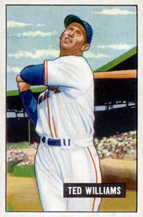 1951 Bowman #165 Ted Williams UER/Wrong birthdate