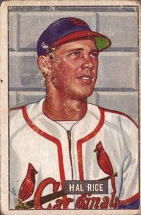 1951 Bowman #300 Hal Rice RC