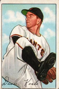 1952 Bowman #182 Dave Koslo