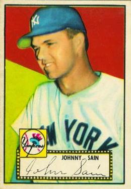 1952 Topps #49B John Sain Correct Bio (Black Back)