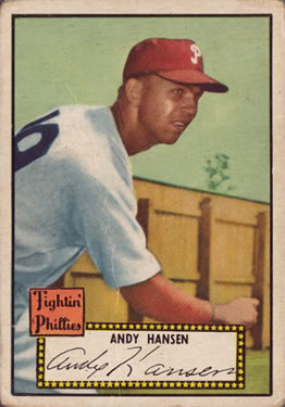 1952 Topps #74A Andy Hansen Black