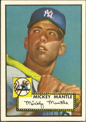 1952 Topps #311B Mickey Mantle DP/Stitching on back number circle points right