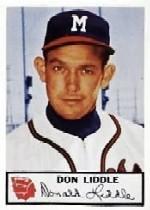 1953 Braves Johnston Cookies #9 Don Liddle