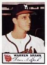 1953 Braves Johnston Cookies #10 Warren Spahn