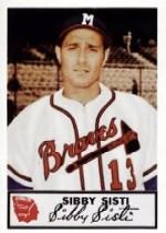 1953 Braves Johnston Cookies #13 Sibbi Sisti