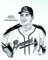 1953 Braves Merrell #2 Johnny Antonelli