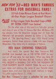 1953 Red Man #AL3 Yogi Berra back image