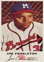 1954 Braves Johnston Cookies #3 Jim Pendleton