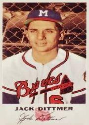 1954 Braves Johnston Cookies #6 Jack Dittmer