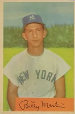 1954 Bowman #145A Billy Martin .985/.983 Fielding Avg.
