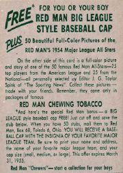 1954 Red Man #AL19 Chico Carrasquel back image