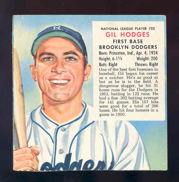 1954 Red Man #NL22 Gil Hodges