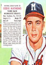 1954 Red Man #NL23 Eddie Mathews