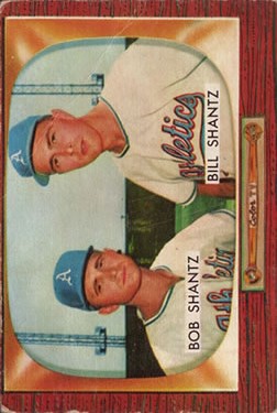 1955 Bowman #139 Shantz Brothers (Wilmer Shantz and Bobby Shantz)