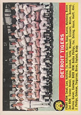 1956 Topps #213 Detroit Tigers TC
