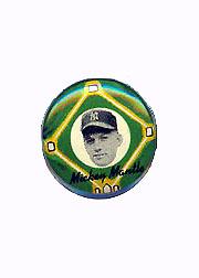 1956 Yellow Basepath Pins #20 Mickey Mantle