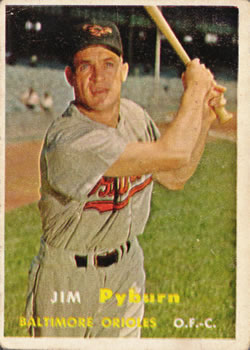 1957 Topps #276 Jim Pyburn RC