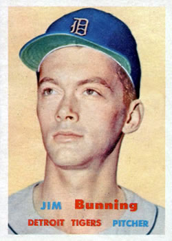 1957 Topps #338 Jim Bunning RC