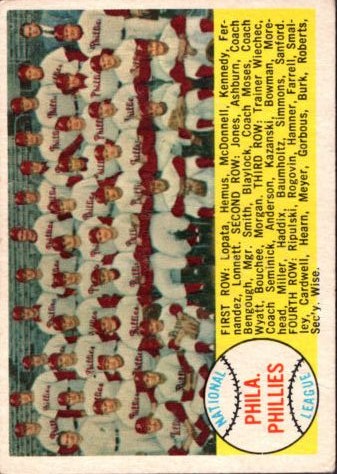 1958 Topps #134 Philadelphia Phillies TC