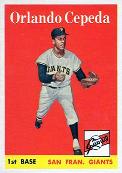 1958 Topps #343 Orlando Cepeda RC