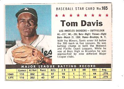 1961 Post #165 Tommy Davis BOX only