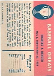 1961 Fleer #8 Chief Bender back image