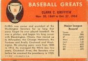 1961 Fleer #36 Clark Griffith back image