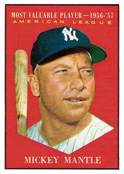 1961 Topps #475 Mickey Mantle MVP
