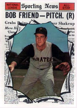 1961 Topps #585 Bob Friend AS