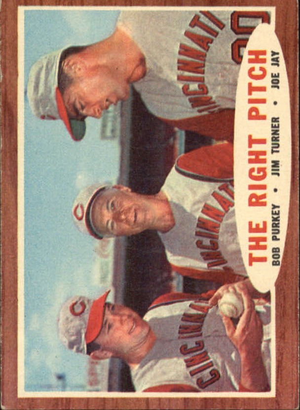 1962 Topps #263 The Right Pitch/Bob Purkey/Jim Turner CO/Joe Jay