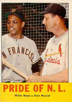 1963 Topps #138 Pride of NL/Willie Mays/Stan Musial
