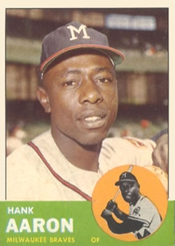 1963 Topps #390 Hank Aaron