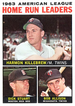 1964 Topps #10 AL Home Run Leaders/Harmon Killebrew/Dick Stuart/Bob Allison