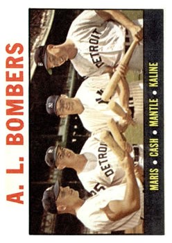 1964 Topps #331 AL Bombers/Roger Maris/Norm Cash/Mickey Mantle/Al Kaline