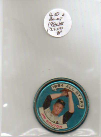 1964 Topps Coins #138 Jim Bouton AS