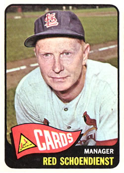 1965 Topps #556 Red Schoendienst MG SP