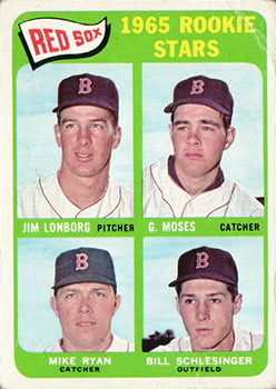 1965 Topps #573 Rookie Stars/Jim Lonborg RC/Gerry Moses RC/Bill Schlesinger RC/Mike Ryan RC SP