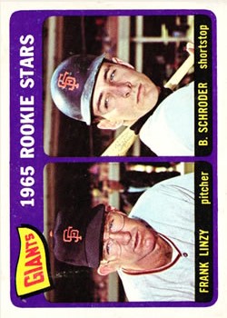1965 Topps #589 Rookie Stars/Frank Linzy RC/Bob Schroder RC SP