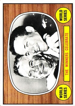 1967 Topps #155 World Series Summary/Winners Celebrate