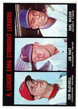 1967 Topps #237 AL Strikeout Leaders/Sam McDowell/Jim Kaat/Earl Wilson