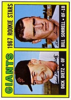 1967 Topps #341 Rookie Stars/Dick Dietz RC/Bill Sorrell