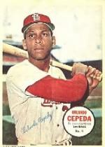 1967 Topps Posters Inserts #9 Orlando Cepeda