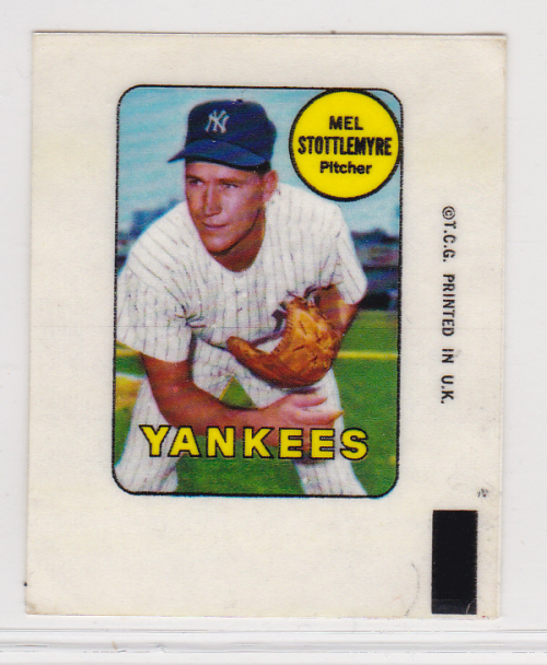 1969 Topps Decals #42 Mel Stottlemyre