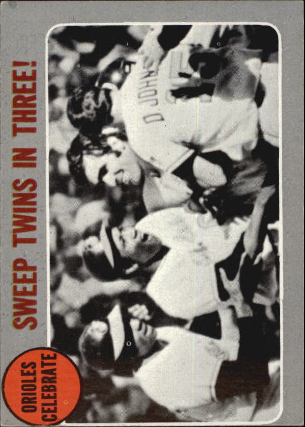 1970 Topps #202 AL Playoff Summary/Orioles Celebrate