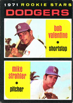 1971 Topps #188 Rookie Stars/Bob Valentine RC/Mike Strahler RC