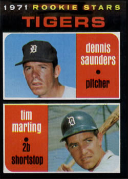 1971 Topps #423 Rookie Stars/Dennis Saunders RC/Tim Marting RC