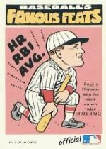 1972 Fleer Famous Feats #2 Rogers Hornsby