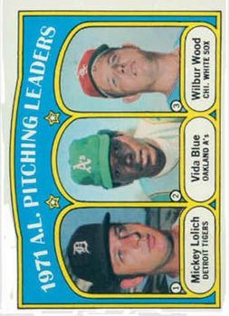 1972 Topps #94 AL Pitching Leaders/Mickey Lolich/Vida Blue/Wilbur Wood