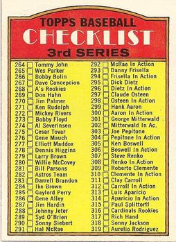 1972 Topps #251 Checklist 264-394