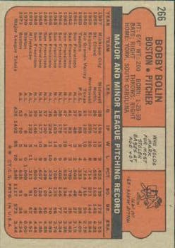 1972 Topps #266 Bobby Bolin back image